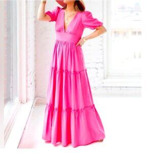 Sail to Sable Pink Short Sleeve Maxi Dress Size XS NWT